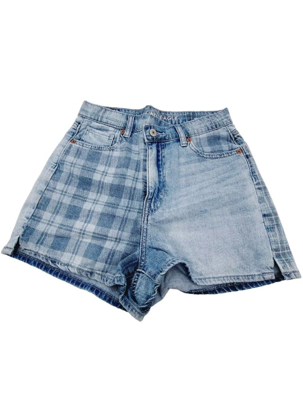 American Eagle Outfitters Highest Rise Mom Short Women's Size 0 Blue Patterned
